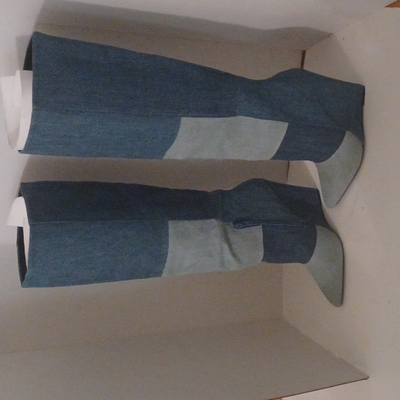 Patchwork Denim Boots - Picture 2 of 7